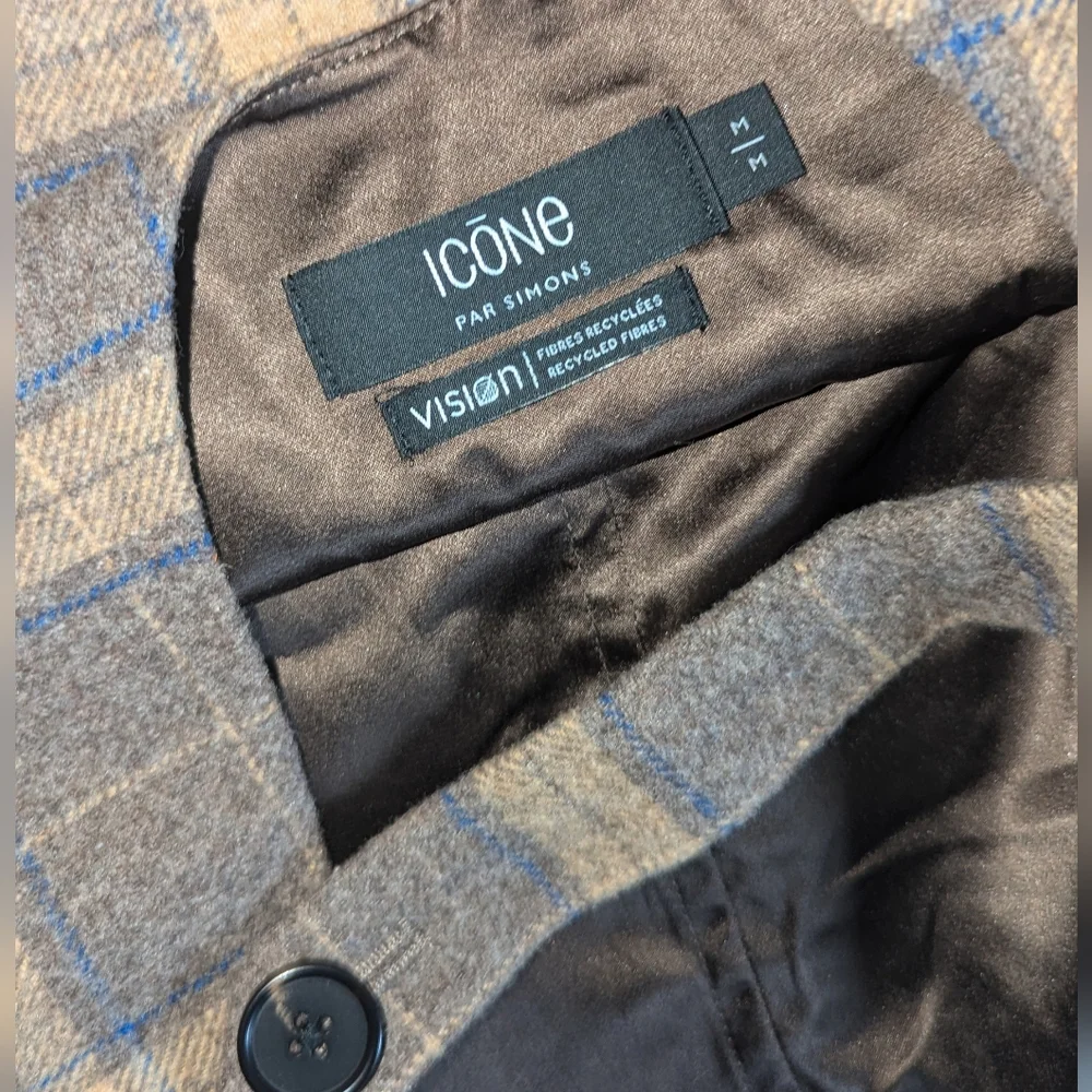 Brown Plaid Reprocessed Wool Pinafore Jumper Dress -Brand New, Preppy Fall Dress - Picture 4 of 6